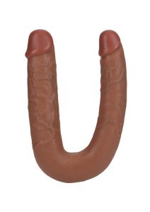 RealRock Ultra Realistic Skin U Shaped Double Dildo 9in - Caramel