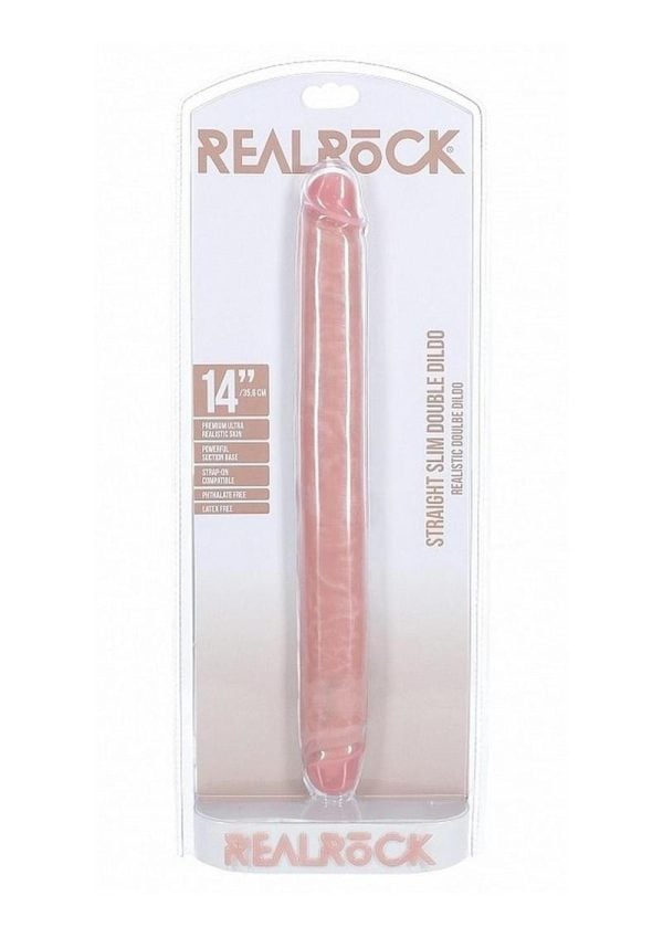 RealRock Realistic Skin Slim Double Ended Dong 14in - Vanilla