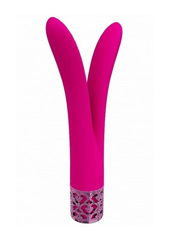 Royal Gems Dueling Queens Rechargeable Silicone Vibrator - Pink