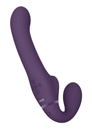 Vive AI Rechargeable Silicone Dual Motor Strapless Strap-On - Purple