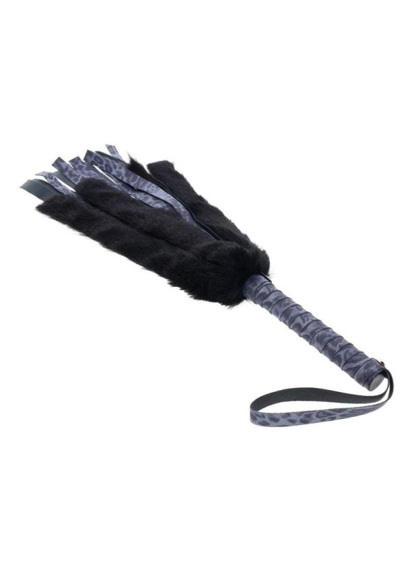 Sex and Mischief Cougar Faux Fur Flogger - Navy/Black