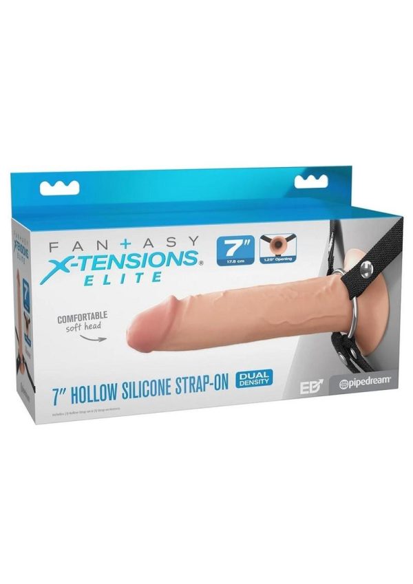 Fantasy X-Tensions Elite Silicone Dual Density Hollow Strap-On 7in - Vanilla