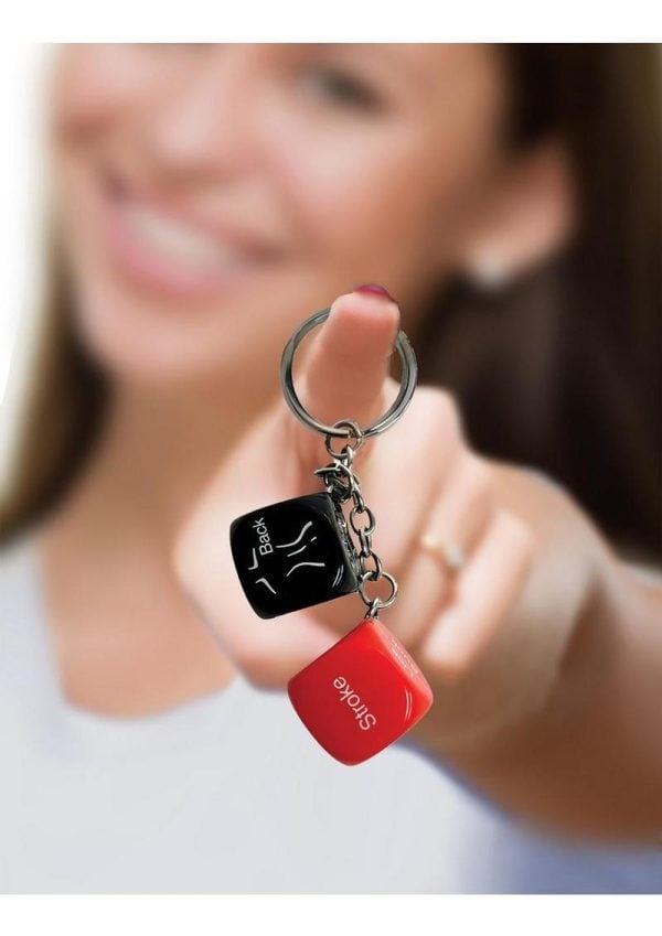 Super Fun Key Chain Sex Dice - Red/Black