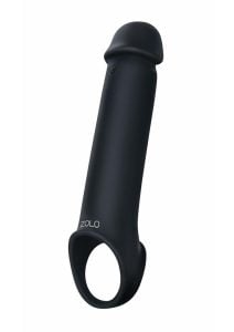 Zolo Vibrating Remote Control Silicone Rechargeable Penis Extender Strap-On - Black