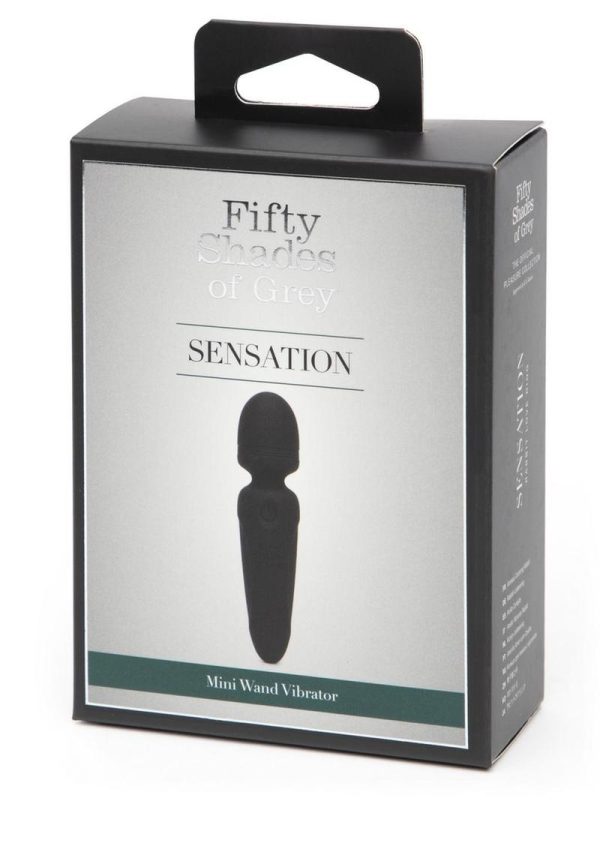 Fifty Shades of Grey Sensation Rechargeable Silicone Mini Wand Vibrator - Black