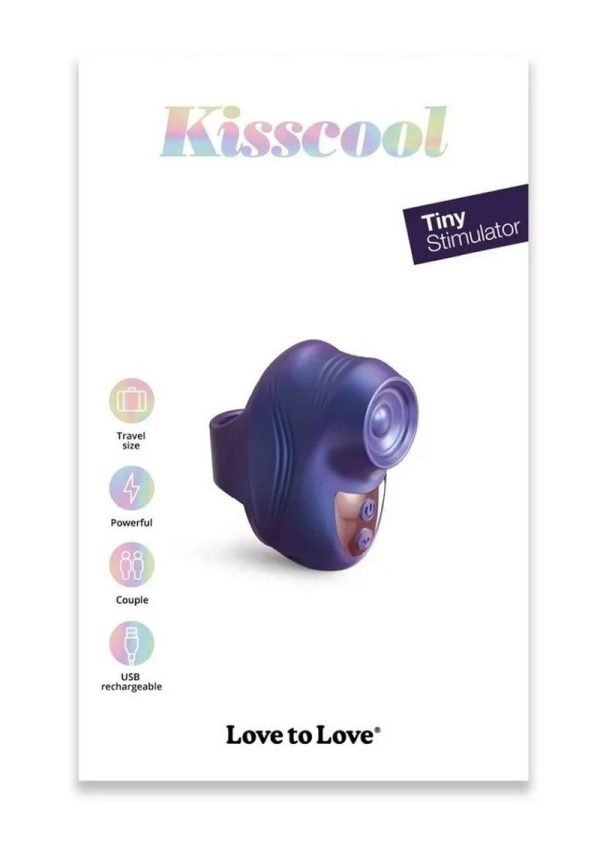 Love to Love Kisscool Rechargeable Silicone Finger Vibrator - Iridescent Indigo