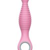 Rock Candy Sweet Cheeks Rechargeable Silicone Anal Vibrator - Pink/Gray