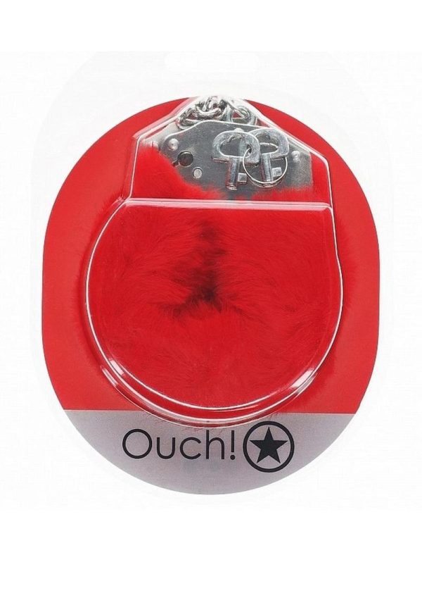 Ouch! Heavy-Duty Fluffy Handcuffs - Red