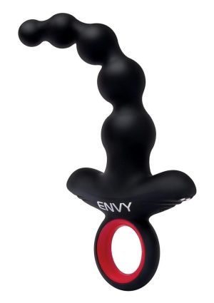 Envy Vibrating Silicone Rechargeable Anal Bead Assifier - Black