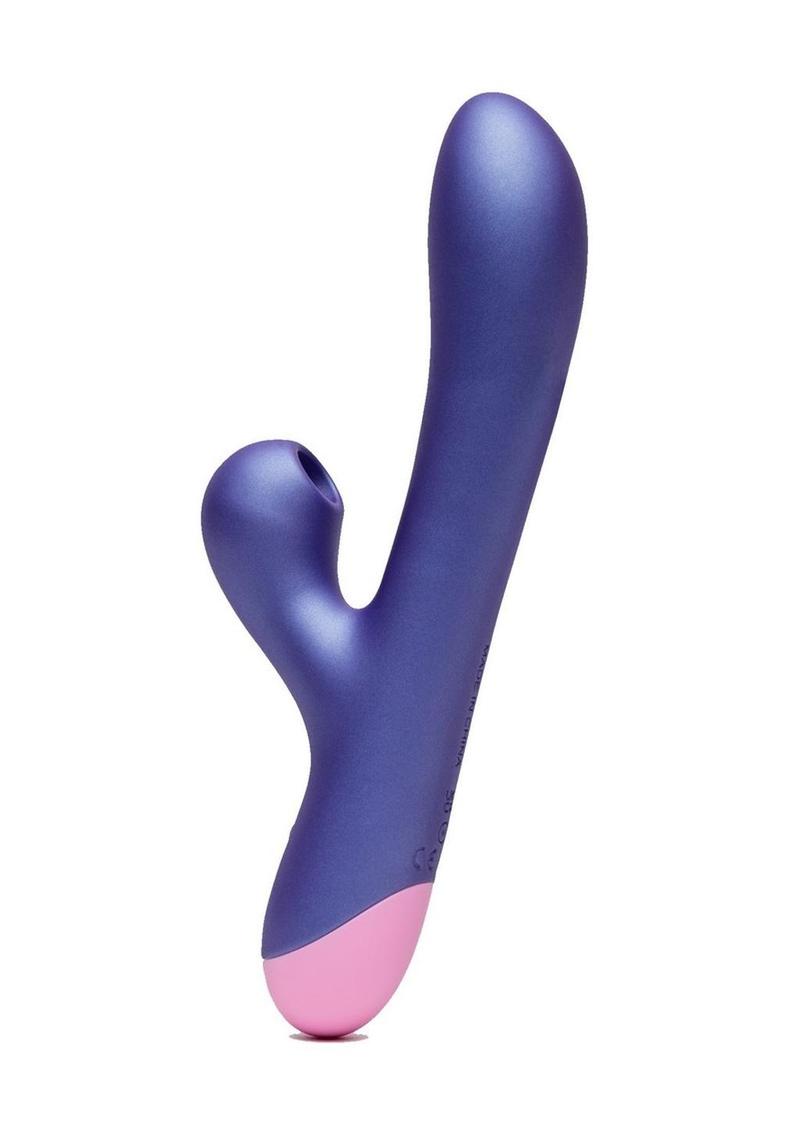 Romp Pulse Rechargeable Silicone Rabbit Vibrator with Pleasure Air - Purple/Pink