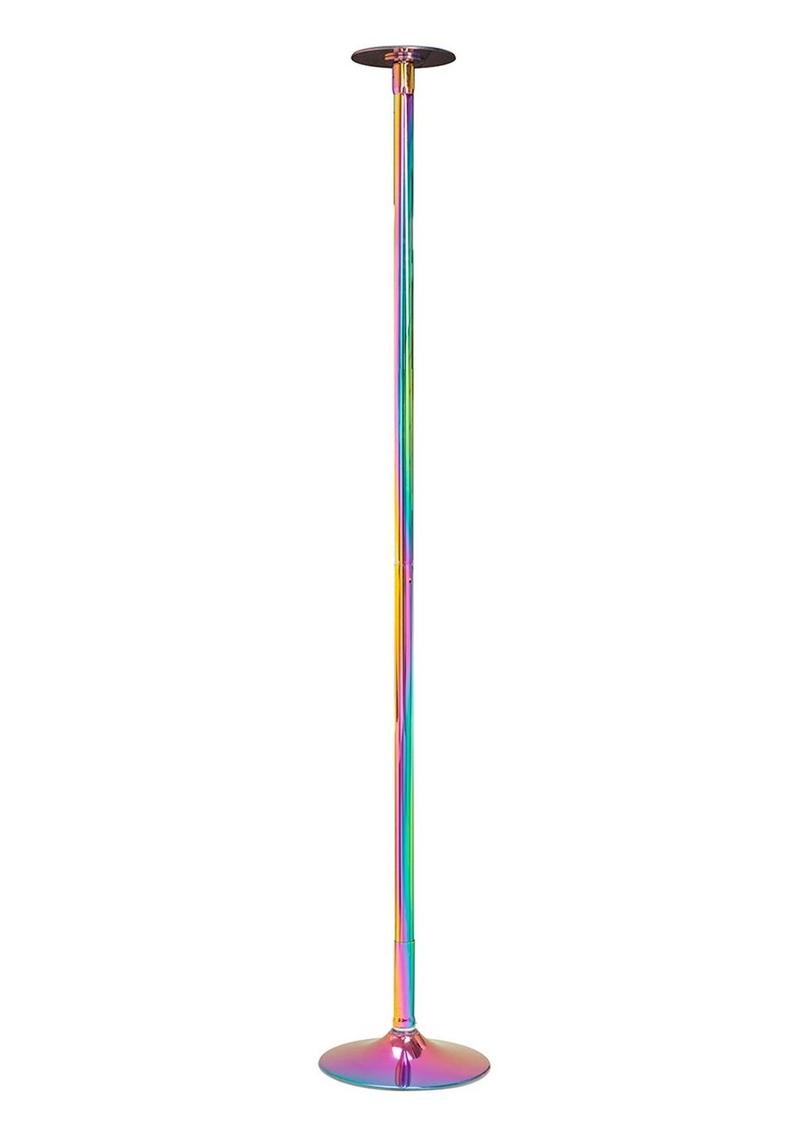 Power Pole Pro Professional Portable Exercise and Dance Spinning Pole Extends Up To 9ft - Rainbow