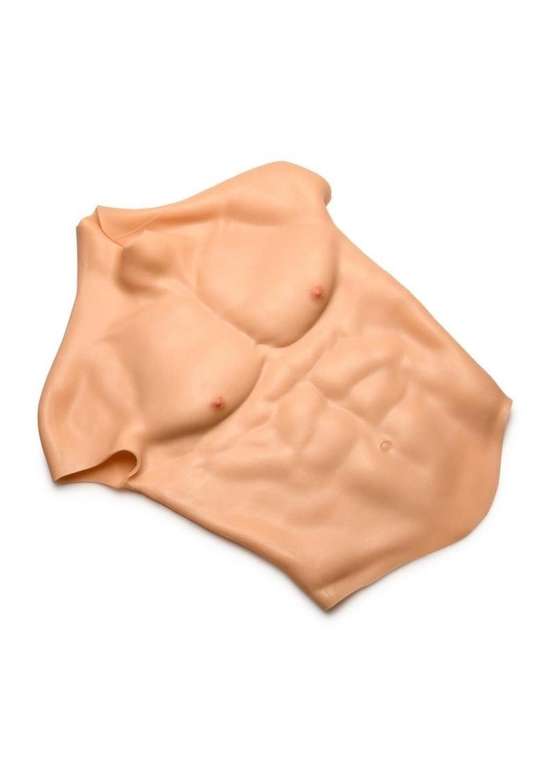 Master Series Ripped Silicone Male Chest Shirt - Large - Vanilla