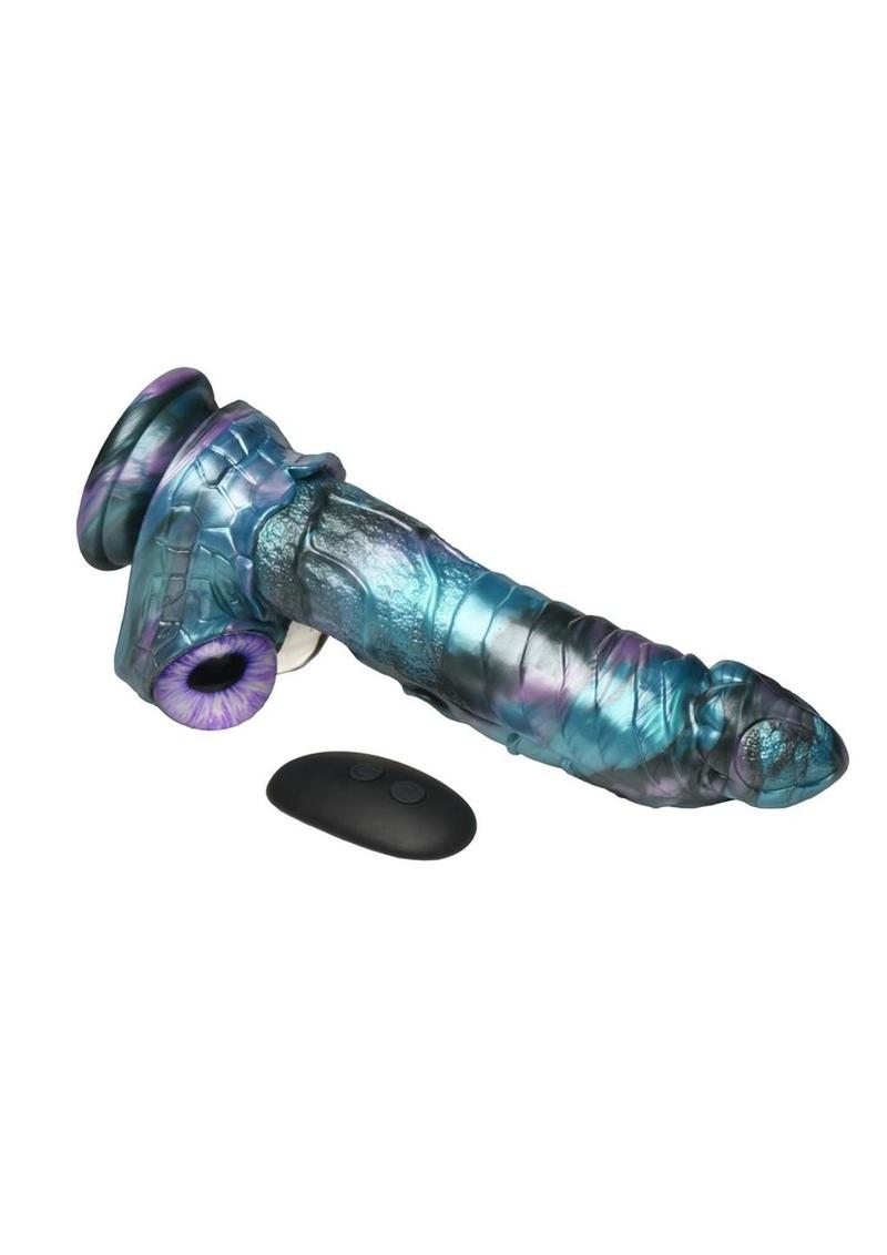 Creature Cocks Astro Thrust Vibrating Rechargeable Silicone Dildo - Blue