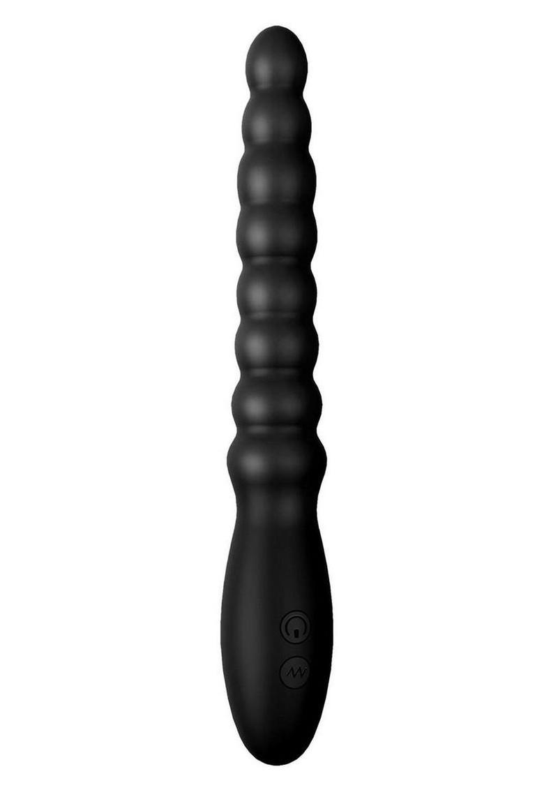 Ass-Sation Magic Wand Rechargeable Silicone Anal Vibrator - Black