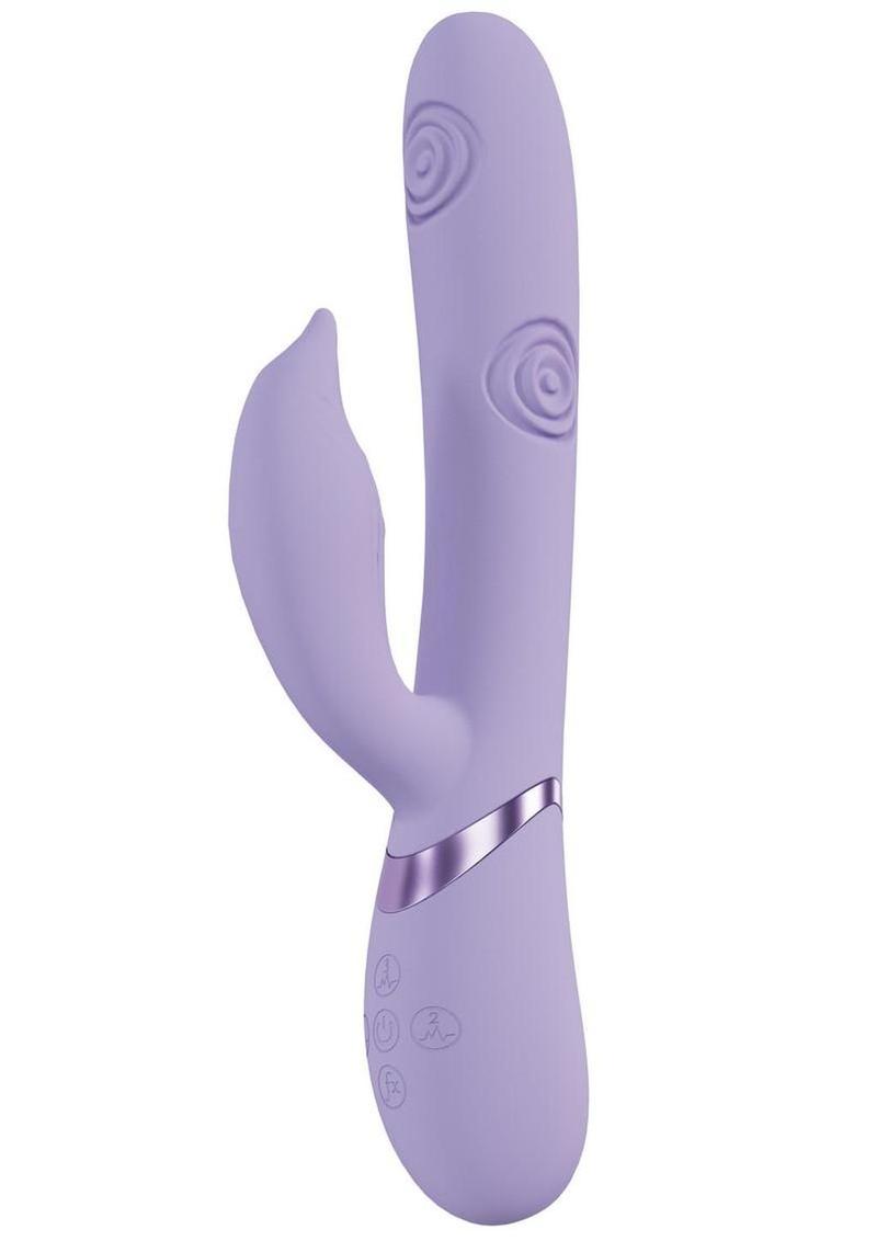 VIVE Pallina Rechargeable Silicone Triple Motor G-Spot VIbrating and Tapping Beads Clit Stimulator - Lavender