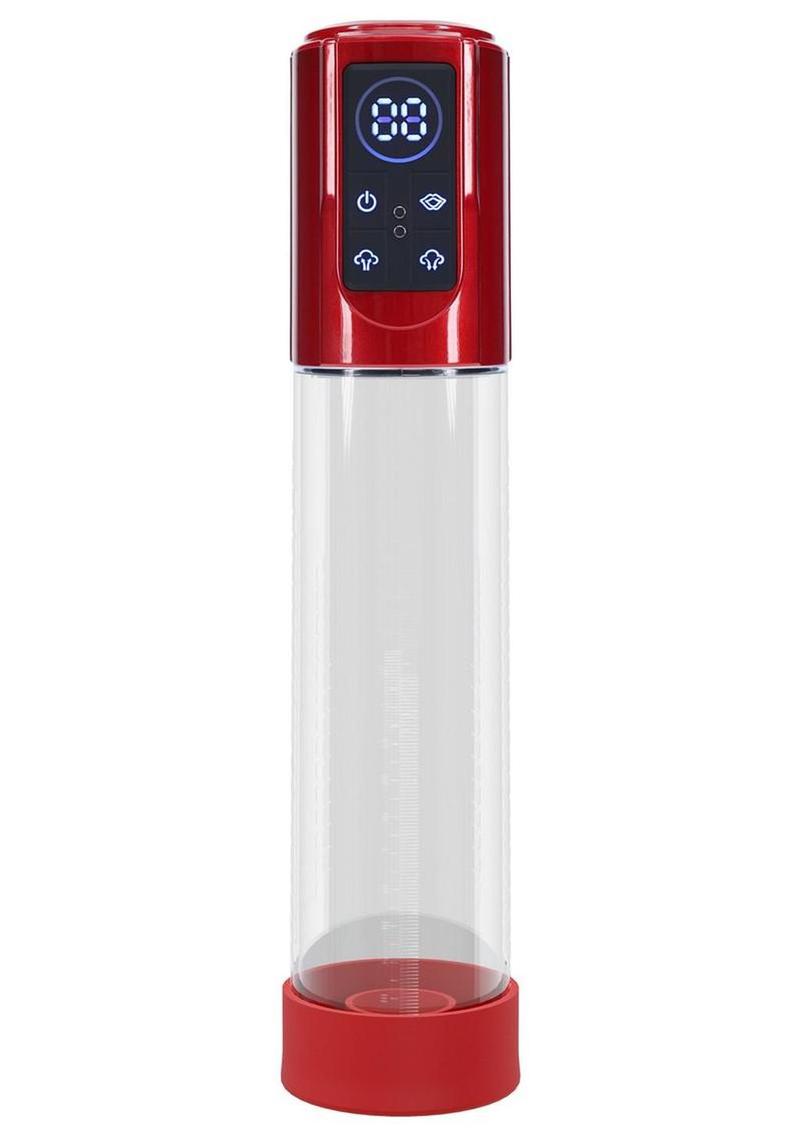 Pumped MegaLift 6 Function Automatic Rechargeable Penis Pump - Metallic Red