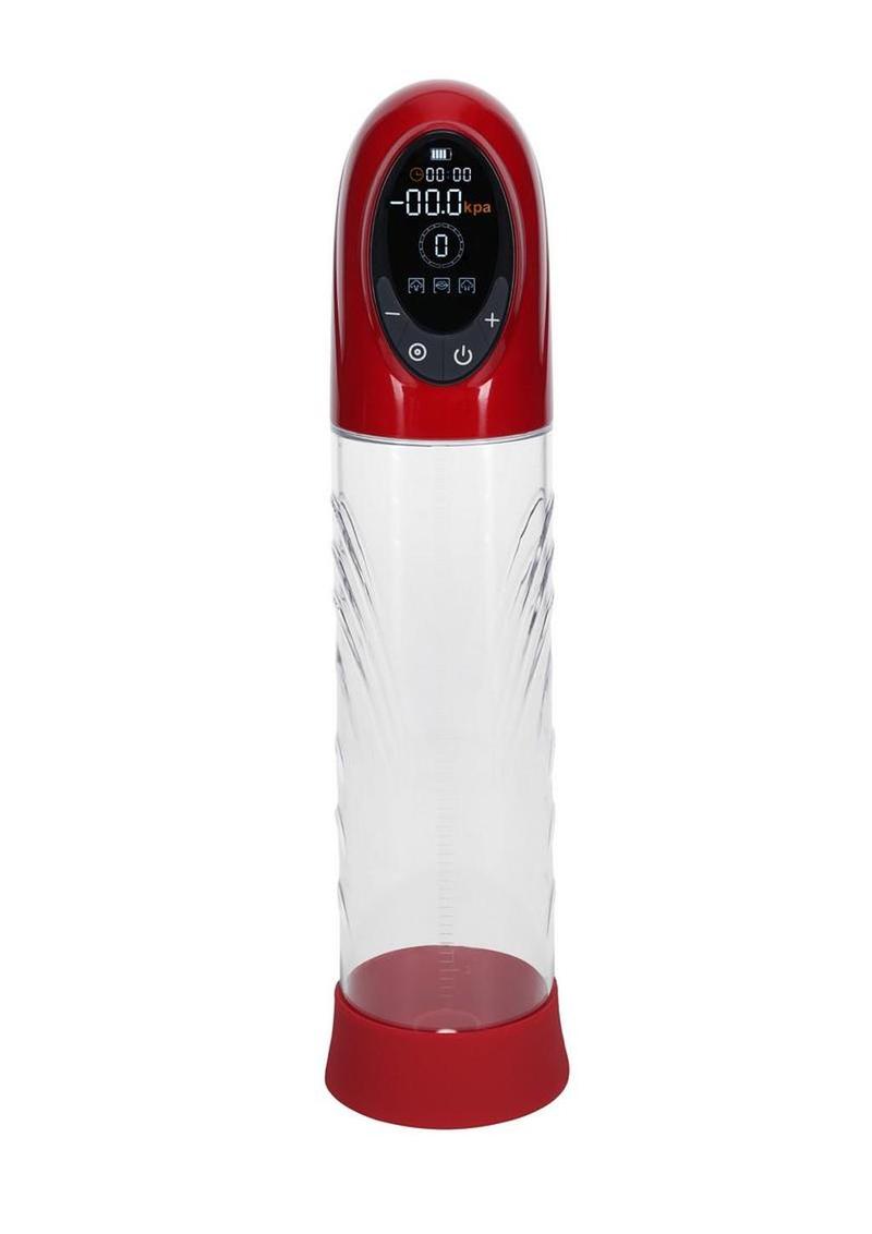 Pumped CyberPulse 13 Function Automatic Rechargeable Penis Pump - Metallic Red