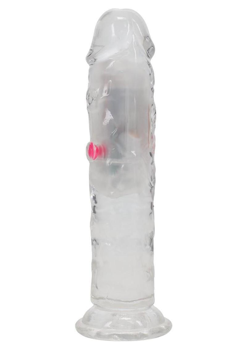 RealRock Vibrating LED Wireless Rechargeable Remote Control Straight Cock 6in - Clear