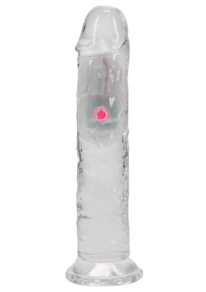 RealRock Vibrating LED Wireless Rechargeable Remote Control Straight Cock 7in - Clear