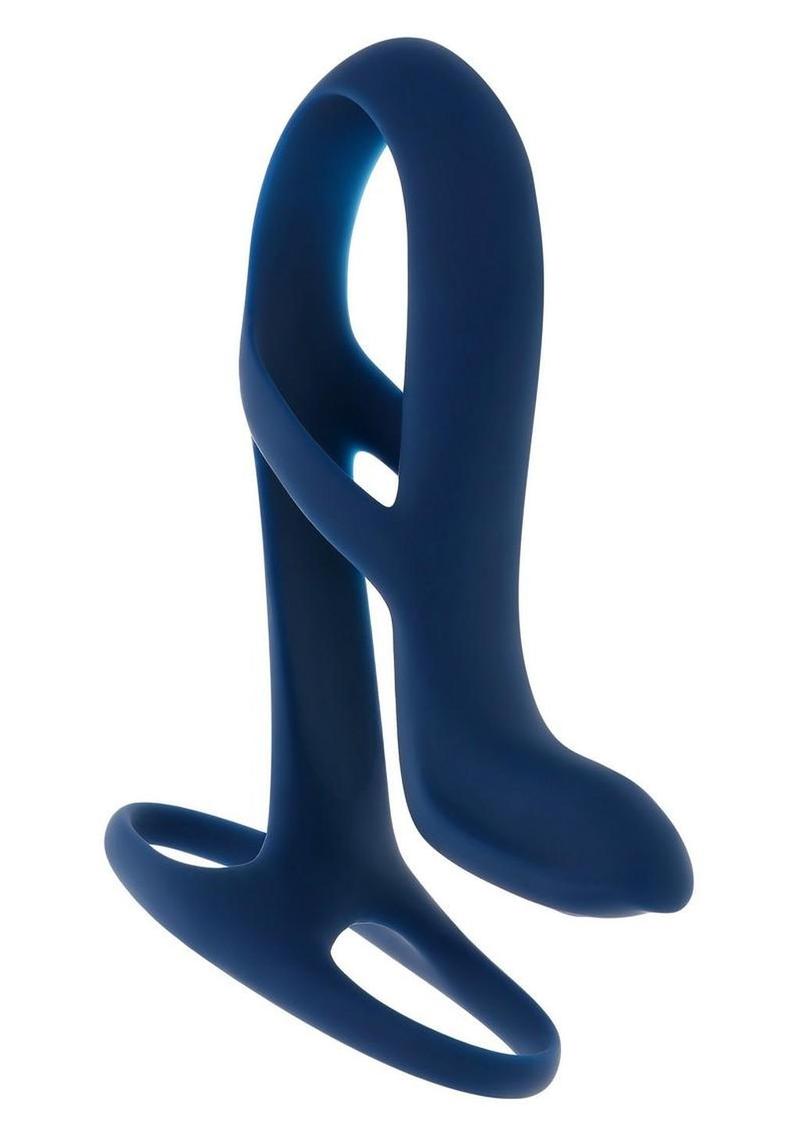 Zero Tolerance big Time Rechargeable Silicone Vibrating Penis Extension - Blue