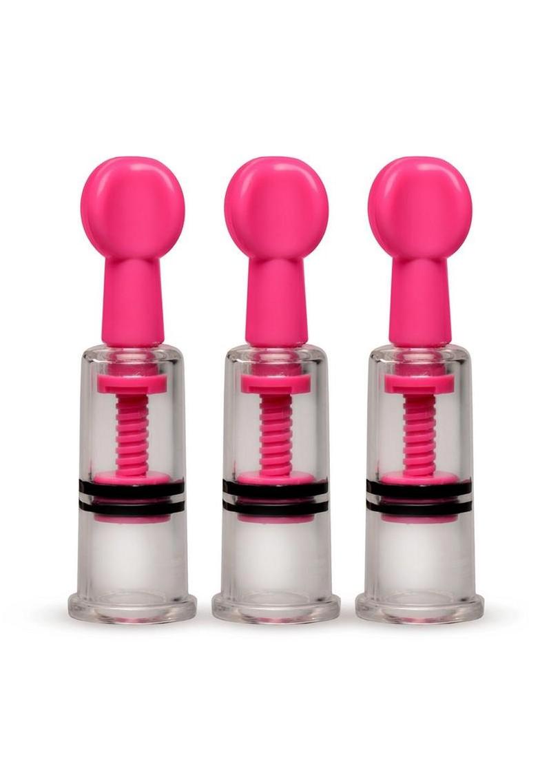 Size Matters MAXtwist Clit and Nipple Triple Sucker Set - Pink