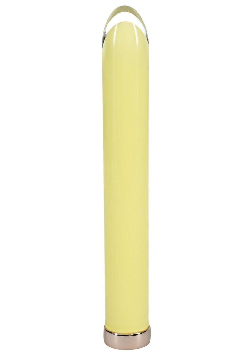Loveline Sparkle Rechargeable 10 Function Glass Vibrator 6.3in  - Yellow