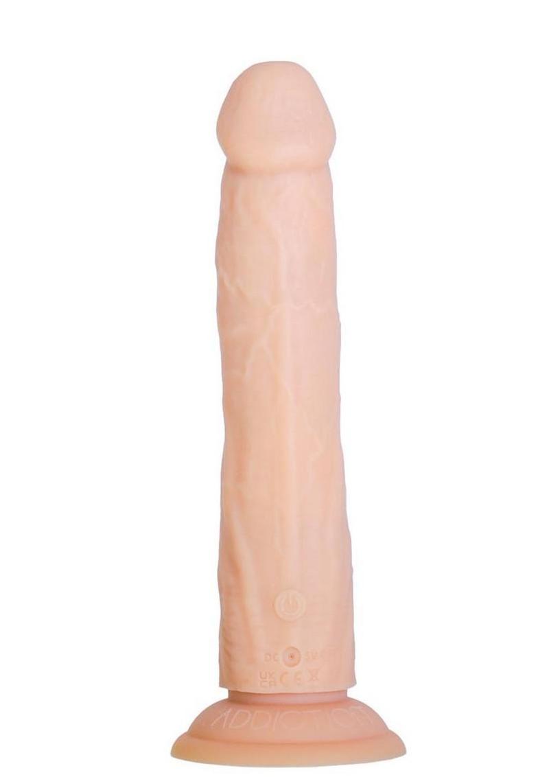 Naked Addiction Rotating and Thrusting Vibrating Rechargeable Silicone Dong with Remote Control 8in - Vanilla