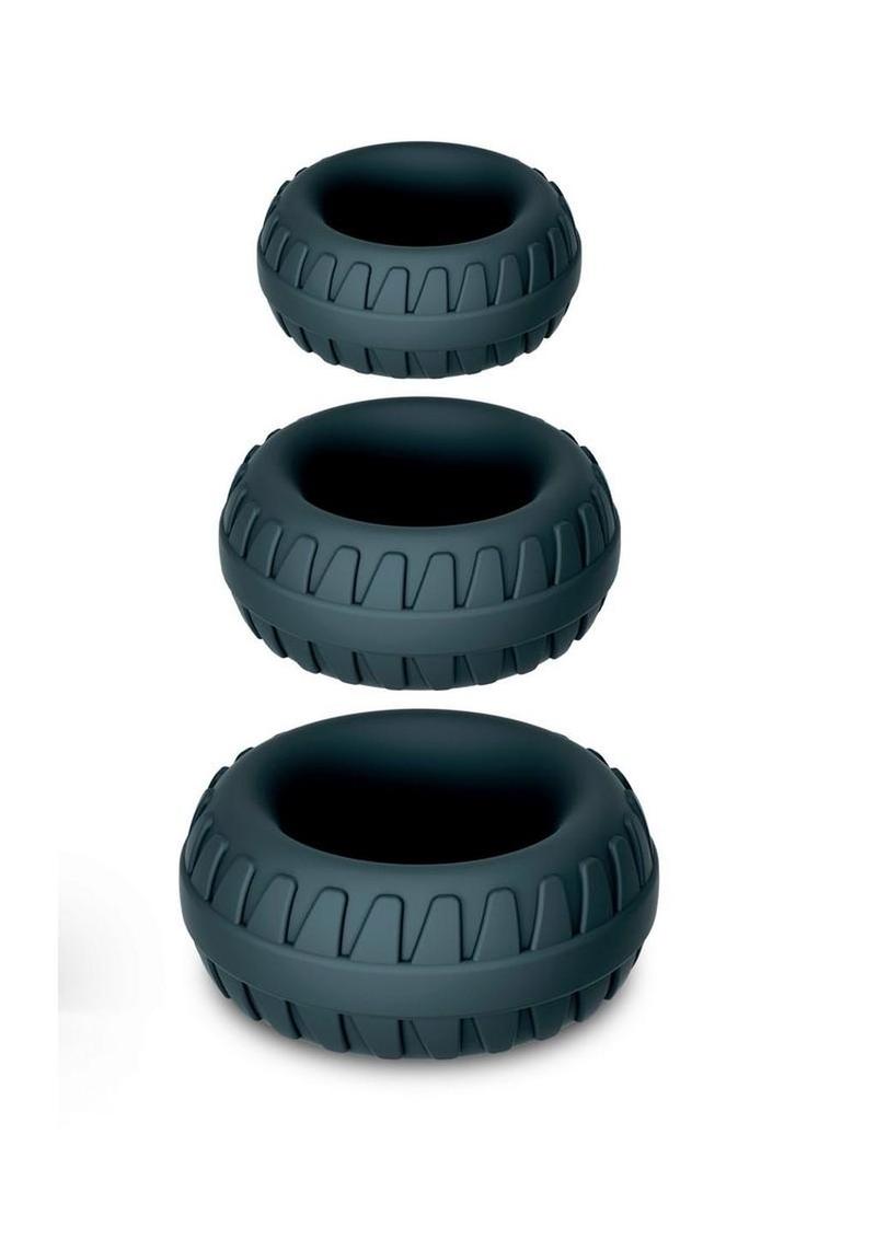 Performance Plus Drift Silicone Cock Rings (3 Piece Set) - Black