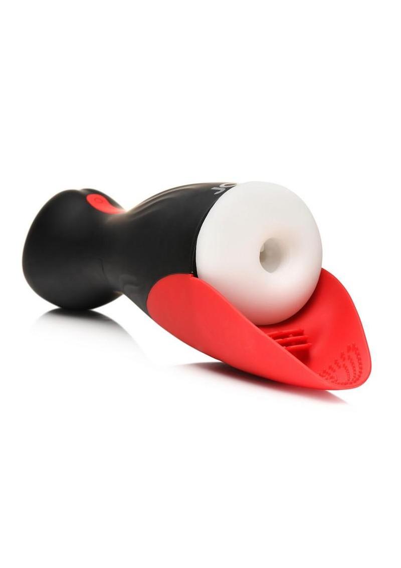 JOCK Sucking and Vibrating Rechargeable Masturbator - General Orifice - Black/Red/White