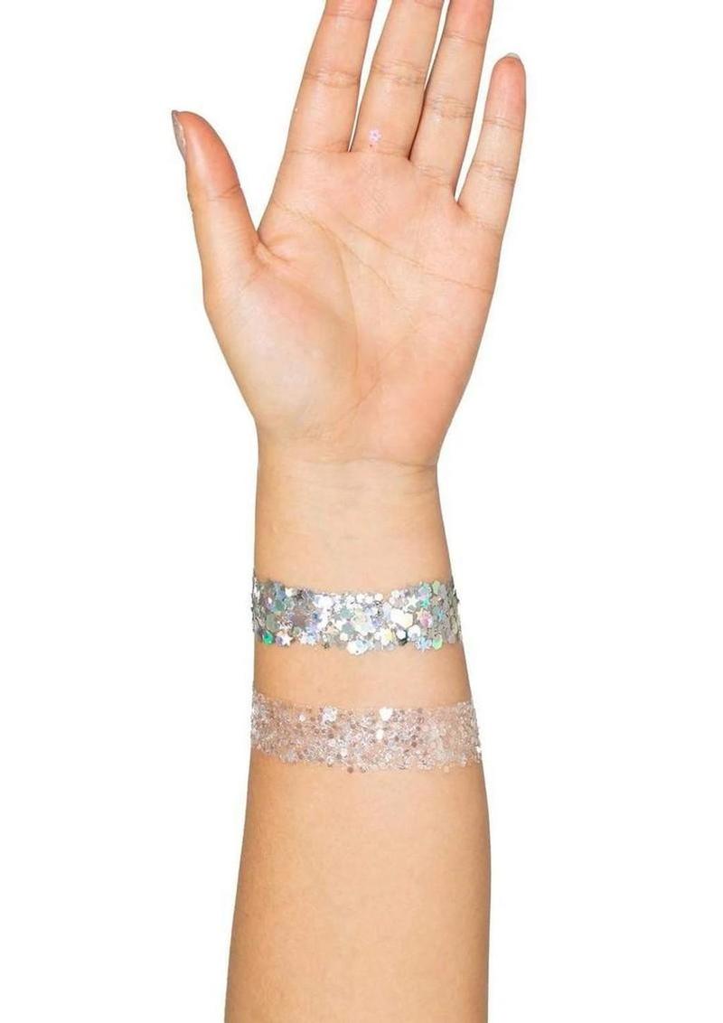 Leg Avenue Kismet Mirror Star Body Jewels Stickers and Body Glitter (2 Pack) - Silver
