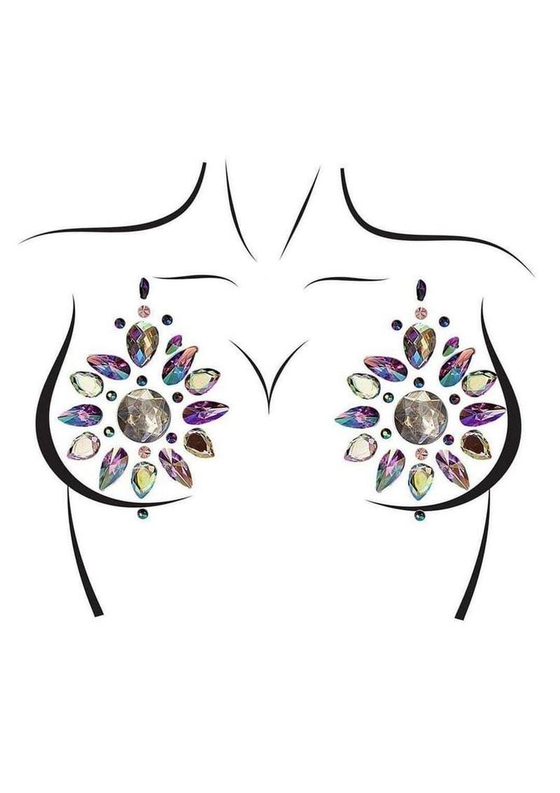 Leg Avenue Cressida Nipple Jewels Stickers (2 Packets) - Multicolor