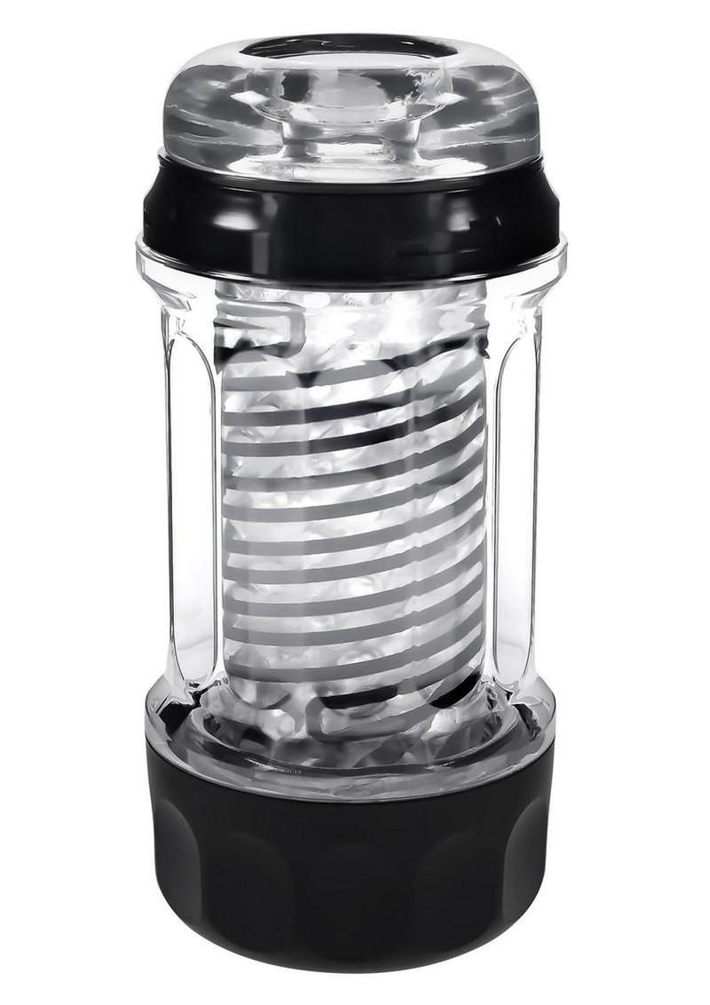 Playboy Spring Fling Rechargeable Stroker - Large - Clear/Black