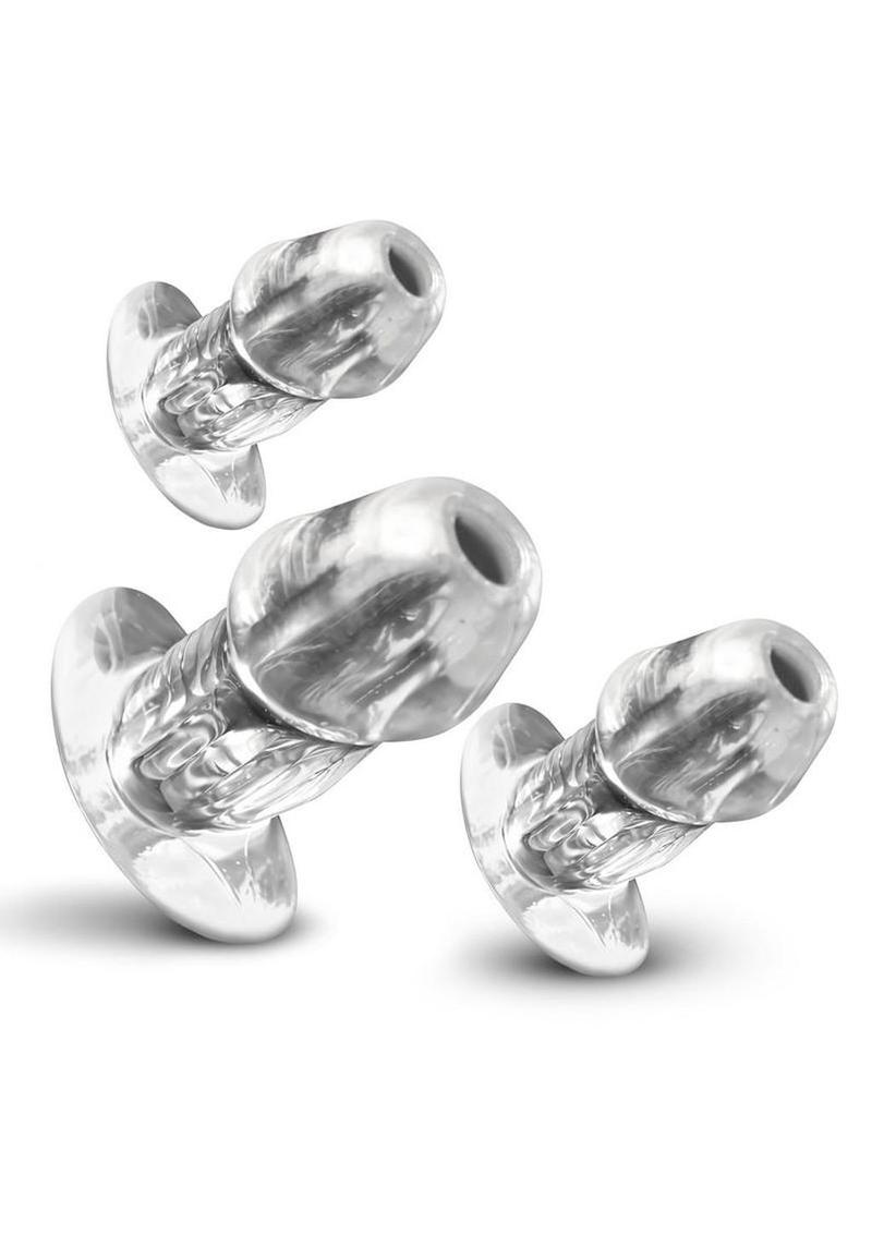Master Series Dicked Hollow Anal Plug Set (3 Piece) - Clear
