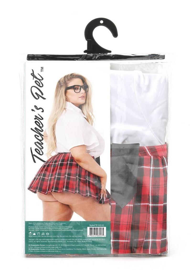 Teacher`s Pet Private School Sweetheart Costume (4 Piece) - Queen - Red/White