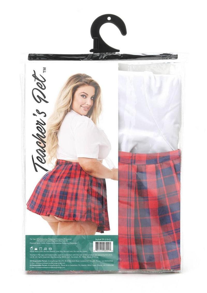 Teacher`s Pet Schoolgirl Costume (2 Piece) - Queen - Red/White