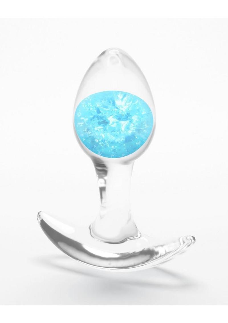 Glams Cosmic Silicone Anal Plug - Small - Clear/Blue