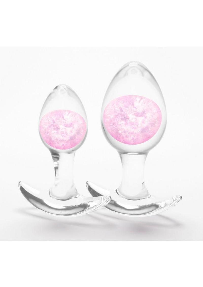 Cosmic Glams Silicone Anal Plug Kit (2pc Set) - Pink