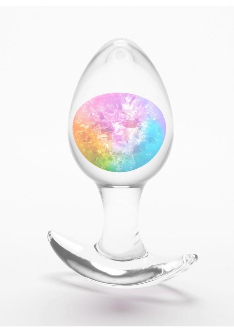 Cosmic Glams Silicone Anal Plug - Medium - Rainbow