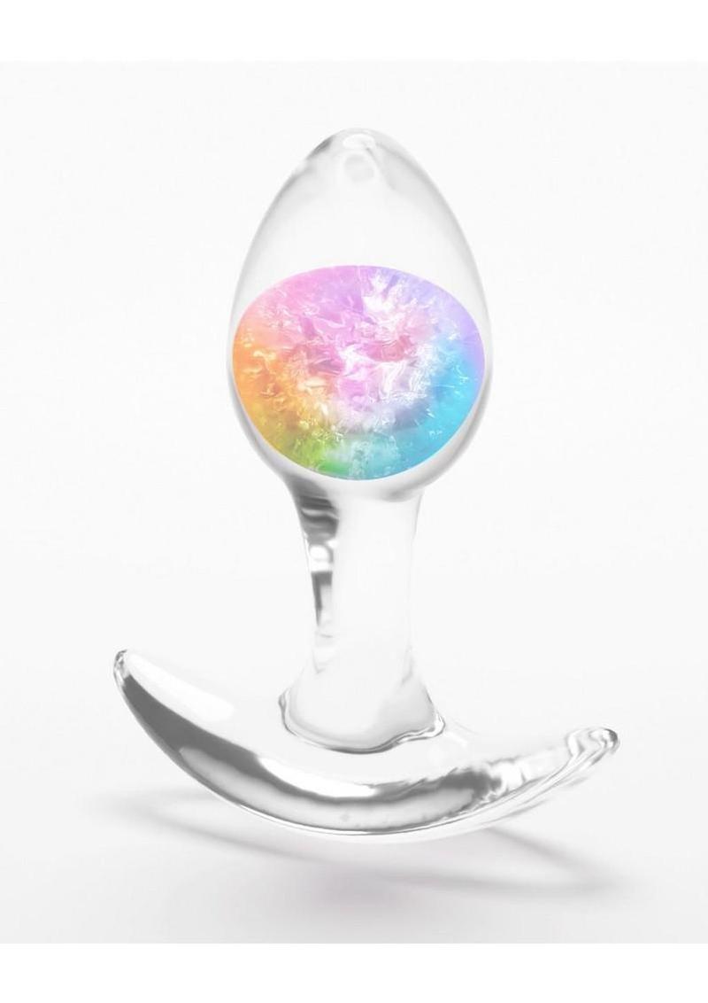 Cosmic Glams Silicone Anal Plug - Small - Rainbow