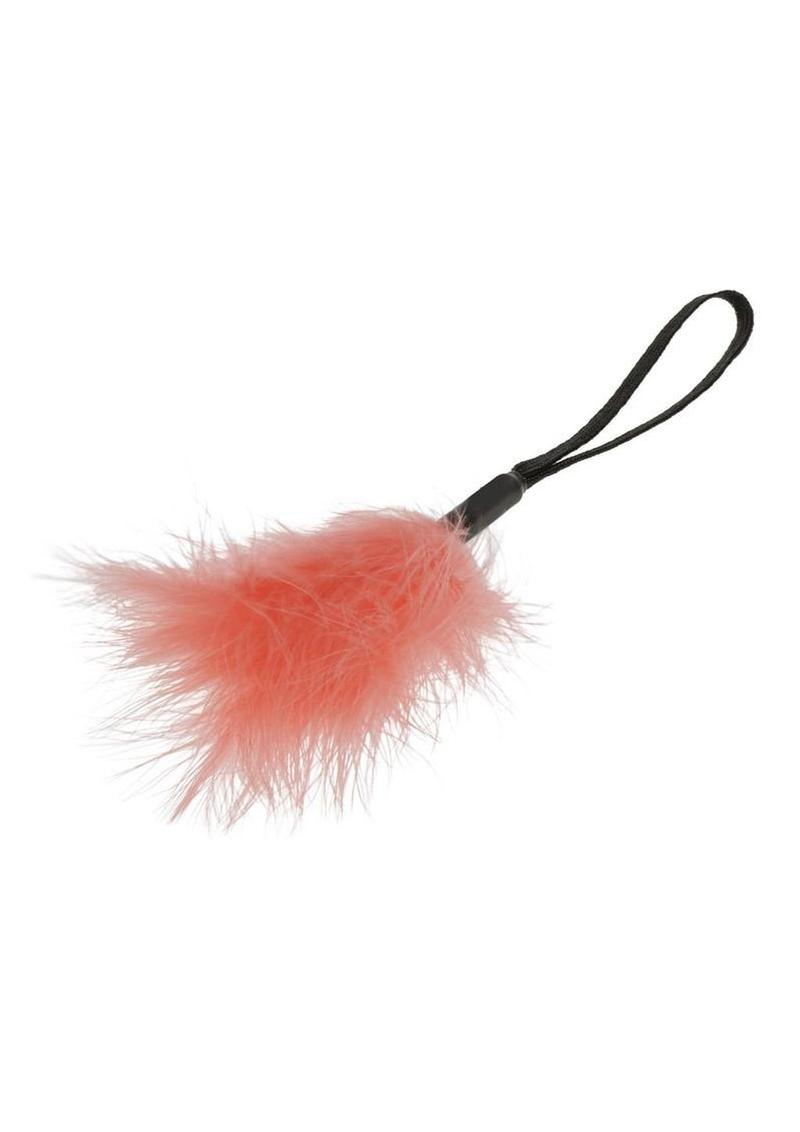 Sex and Mischief Peaches N CreaMe Wrist Feather Tickler - Orange/Black