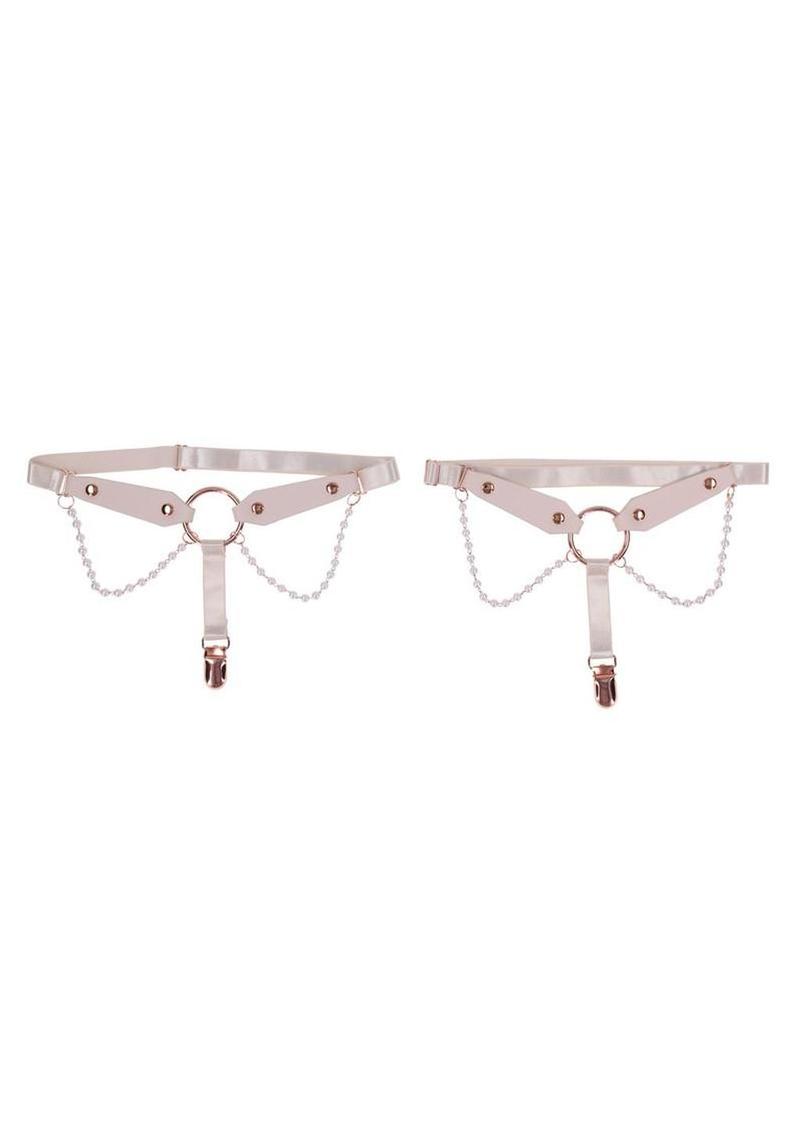 Sex and Mischief Peaches N CreaMe Garters - Rose Gold