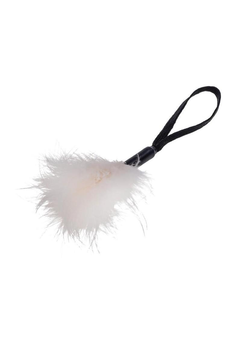 Sex and Mischief Peaches N CreaMe Wrist Feather Tickler - Vanilla/Black